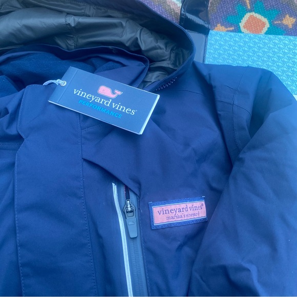 NWT Men’s Vineyard Vines NOR’EASTER Down Jacket Full Zip Jet Blue Size SM $295 - Picture 3 of 14